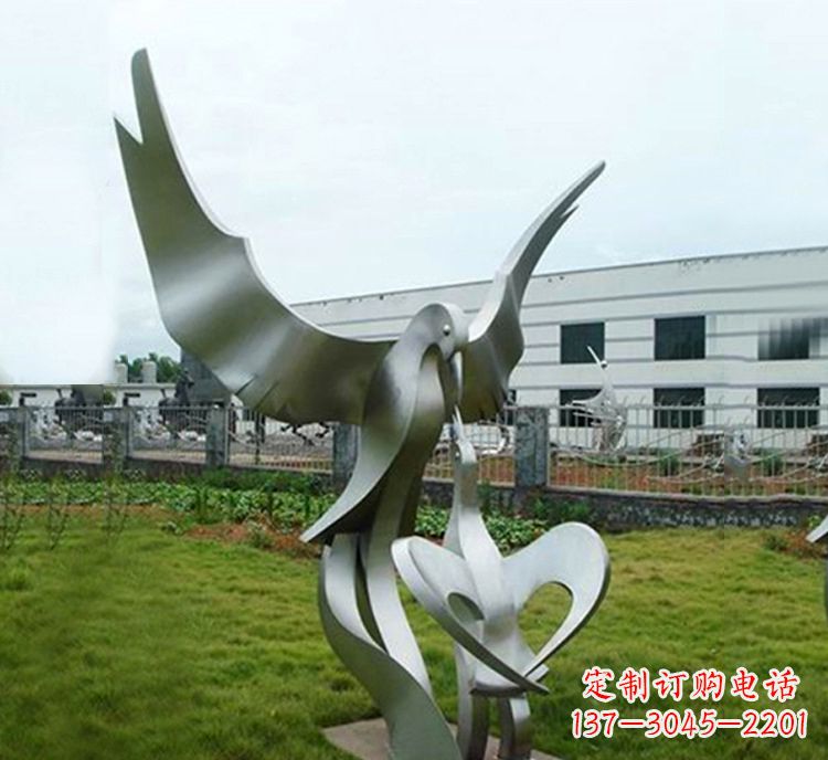 宁波“喂食”不锈钢动物鸟类景观雕塑,公园校园中国文化传承雕塑