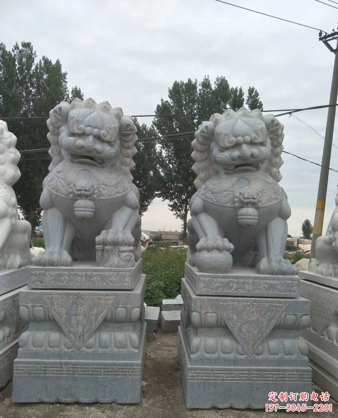 宁波3米高青石狮子
