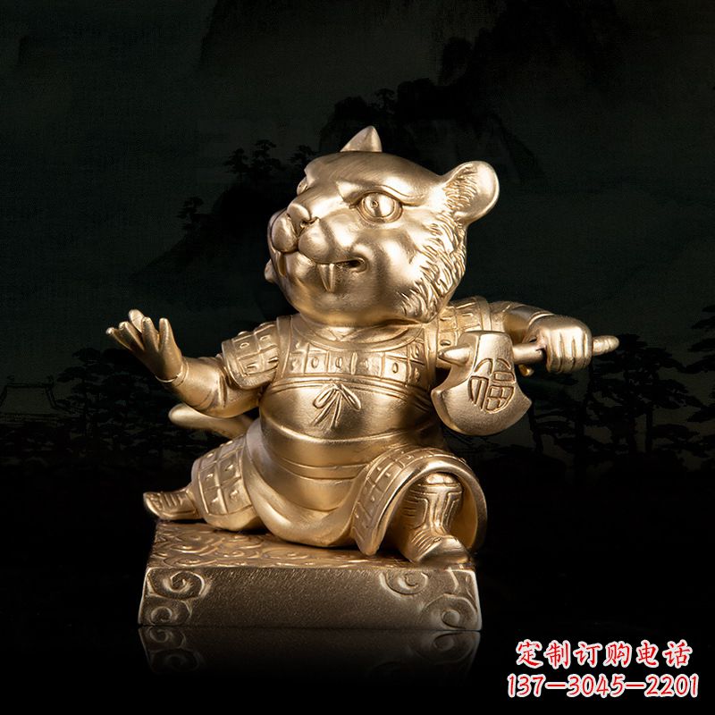 宁波12生肖动物之福虎纯铜雕塑摆件