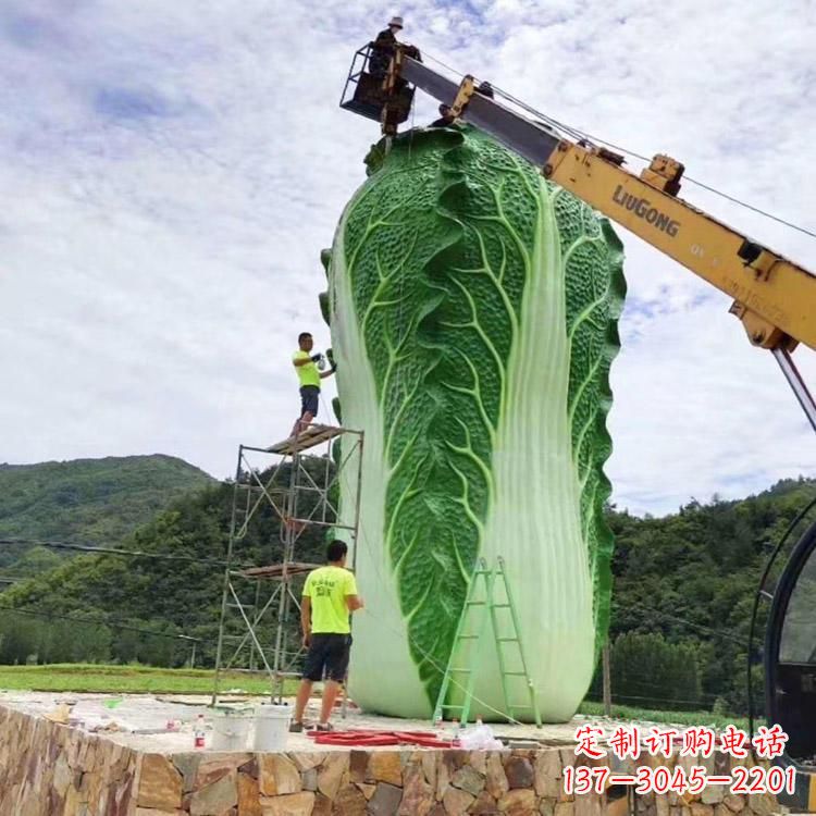 宁波白菜石雕凳-景区园林大型仿真植物景观