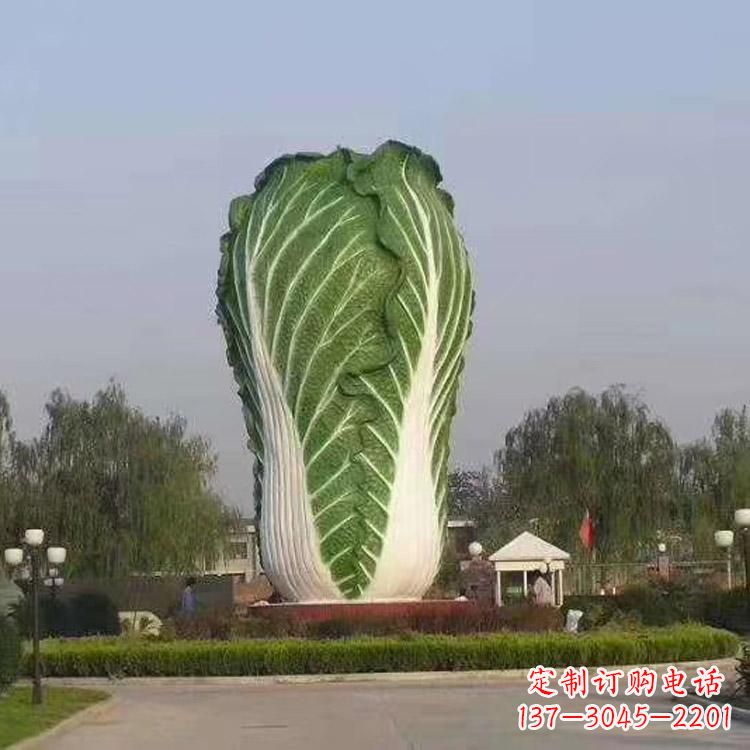 宁波玻璃钢招财白菜雕塑-城市园林仿真植物景观