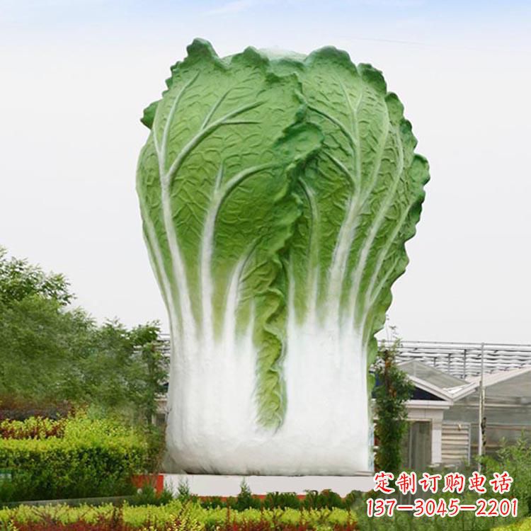 宁波铜雕刻白菜-公园园林大型玻璃钢仿真植物景观雕塑