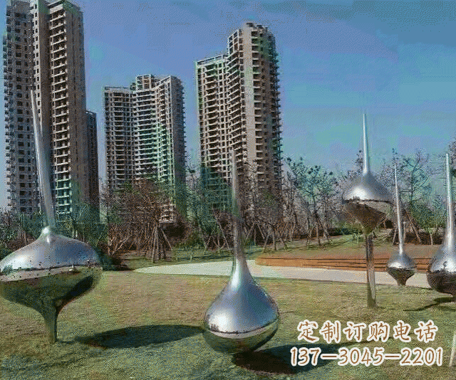 宁波小区不锈钢抽象陀螺雕塑