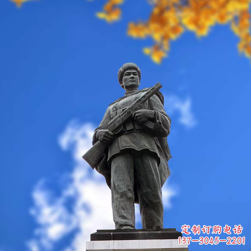 宁波中国著名抗战英雄人物邱少云石雕塑像