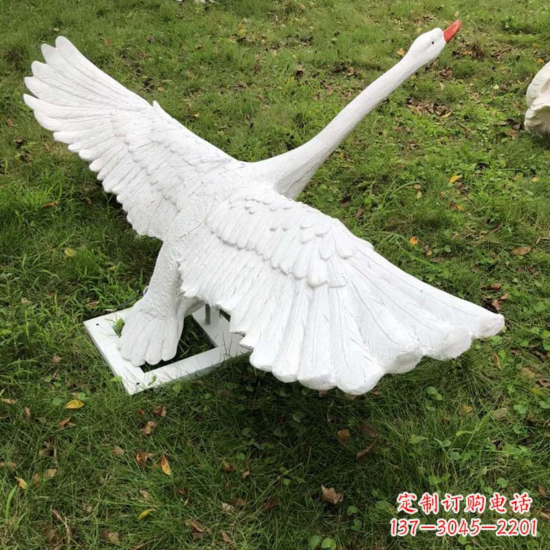 宁波翱翔上天的白天鹅发光动物雕塑
