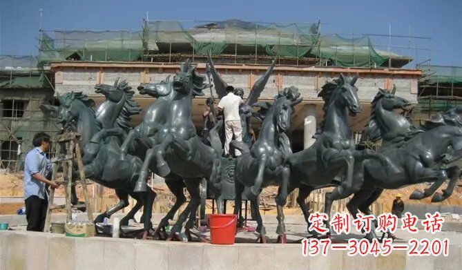 宁波八马踏浪阿波罗战车景观铜雕