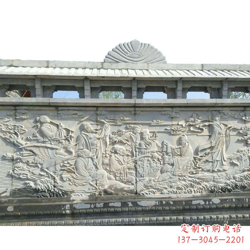 宁波八仙寺庙浮雕墙画