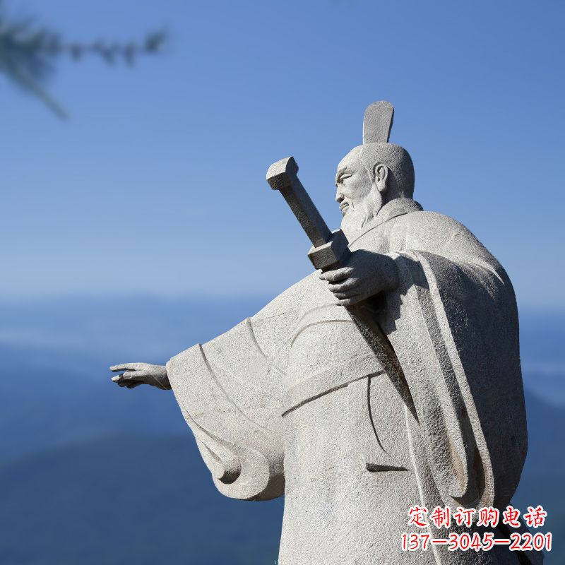 宁波霸气无双秦始皇石雕像
