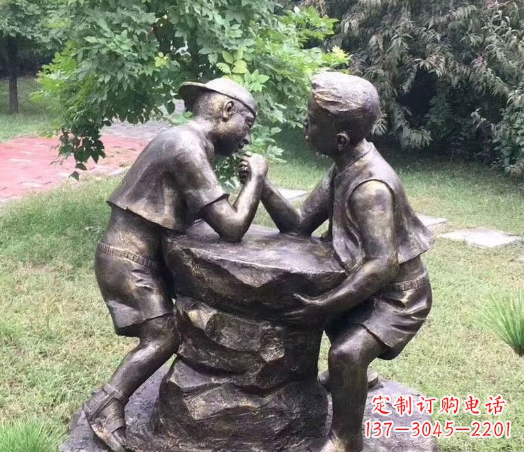 宁波掰手腕儿童雕塑