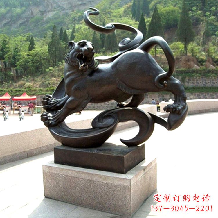 宁波白虎神兽铜雕-纯铜铸造广场文化动物雕塑摆件