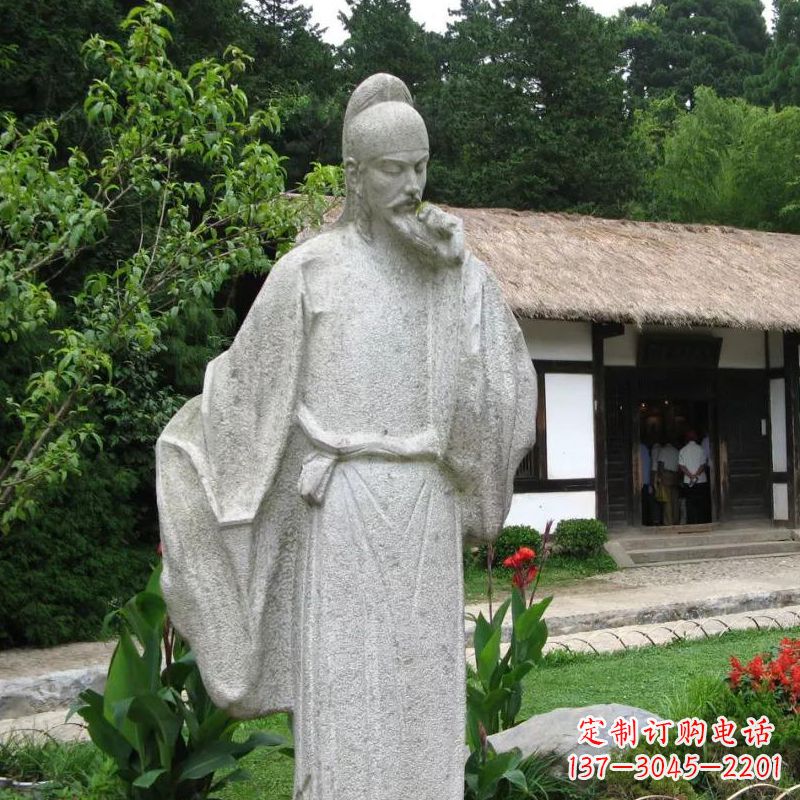 宁波白居易石雕塑像-公园景区中国古代历史文化名人雕塑