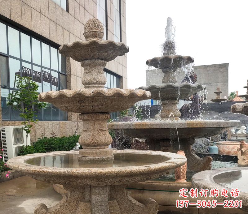 宁波白麻天然石欧式喷泉雕塑
