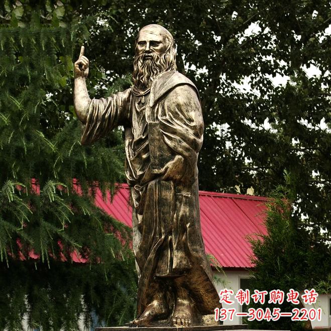 宁波柏拉图玻璃钢仿铜雕像-世界名人古希腊著名哲学家雕塑