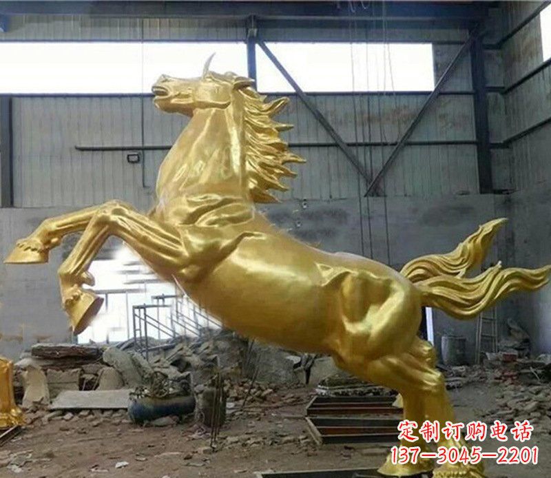 宁波摆件街边公园奔腾骏马铜雕塑