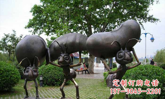 宁波搬运粮食的蚂蚁公园景观铜雕