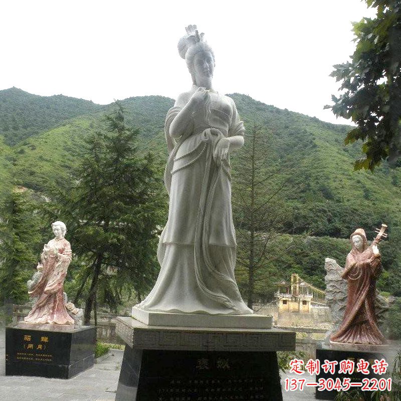 宁波褒姒雕塑-大理石石雕美女中国古代美女塑像