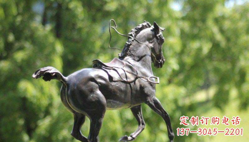 宁波奔跑的马公园动物铜雕