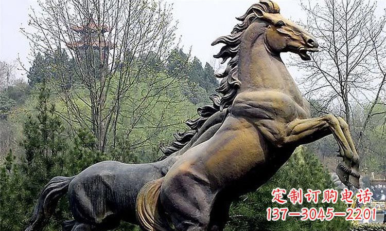 宁波奔跑的马街边动物铜雕