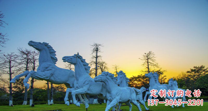 宁波奔跑的马群城市公园景观铜雕