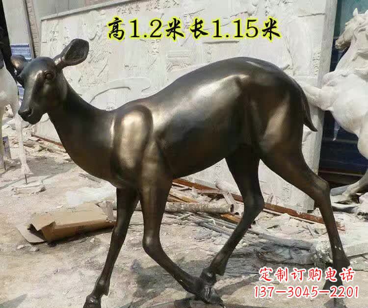 宁波奔跑的小鹿铜雕 (2)