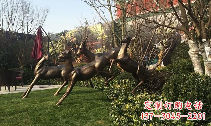 宁波奔跑的小鹿铜雕