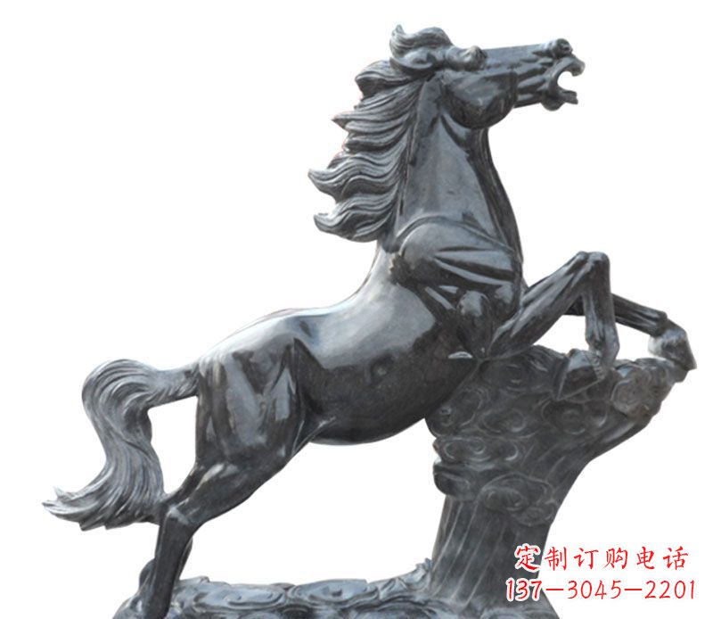 宁波奔跑黑马石雕公园动物摆件