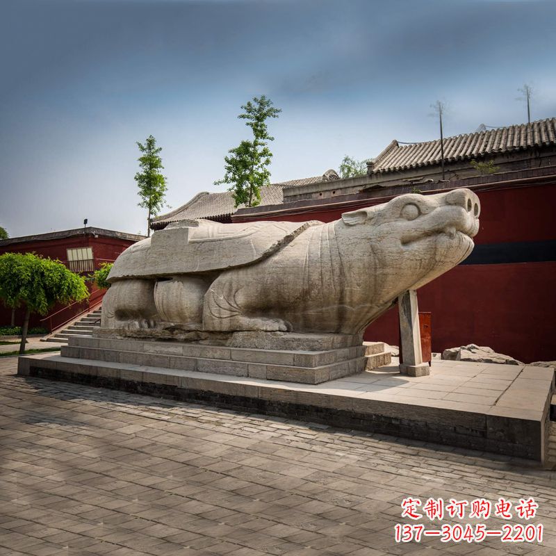宁波赑屃身上有佛的雕塑-寺庙景点广场神兽动物雕塑