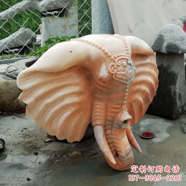 宁波壁挂喷水大象头雕塑