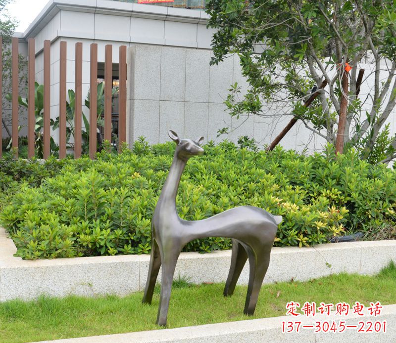 宁波别墅抽象小鹿铜雕