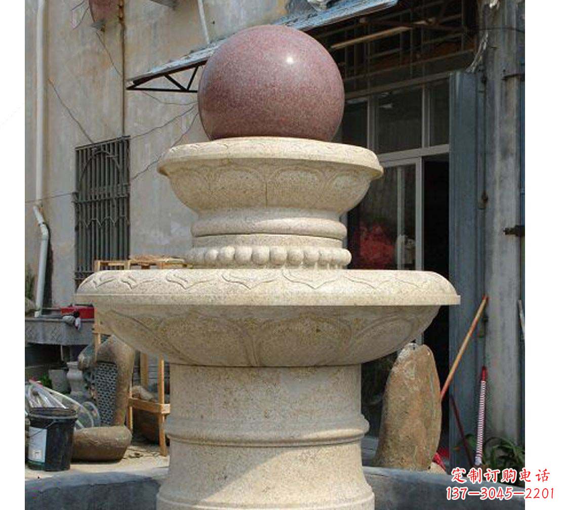 宁波别墅景观大理石风水球喷泉雕塑