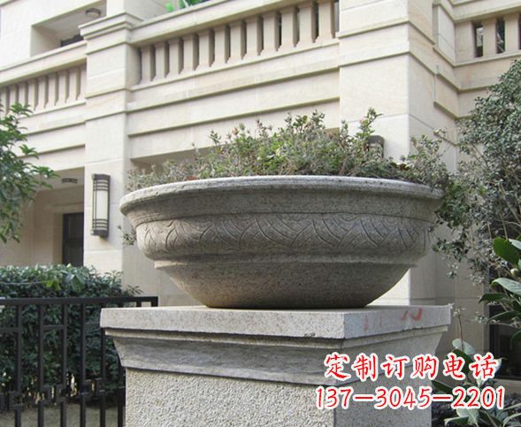 宁波别墅景观大理石花盆石雕 (5)