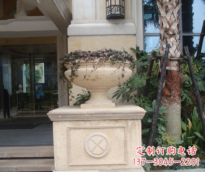宁波精美大理石花盆,给您的家增添独特的色彩