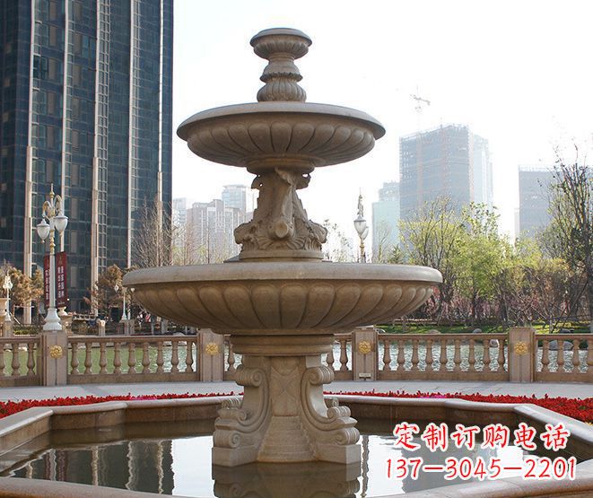 宁波别墅景观大型喷泉石雕