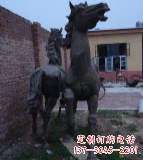 宁波别墅景观动物马铜雕塑_2