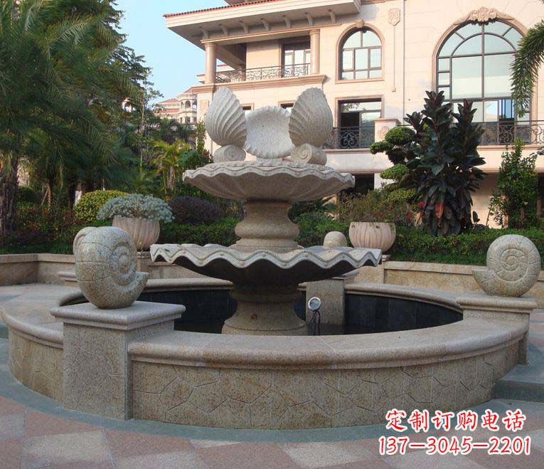 宁波别墅景观多层喷泉石雕