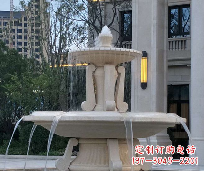 宁波别墅景观汉白玉喷泉石雕 (2)