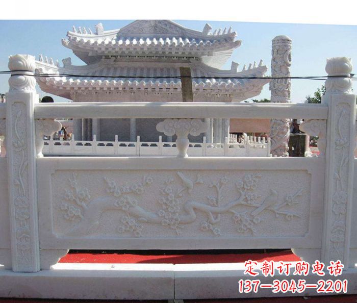 宁波别墅景观汉白玉石浮雕栏板