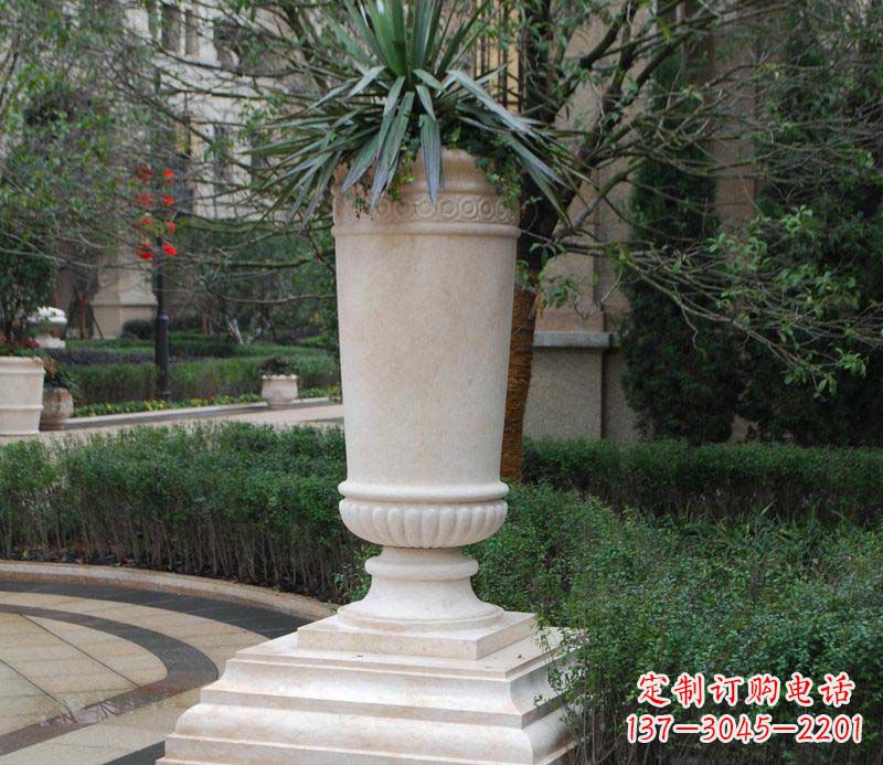 宁波别墅景观石雕花盆