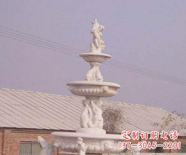 宁波别墅景观天使喷泉石雕 (2)