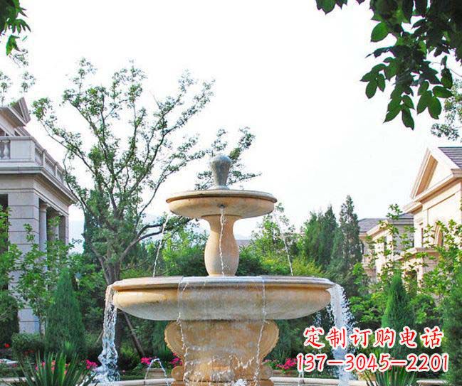 宁波别墅景观晚霞红喷泉石雕