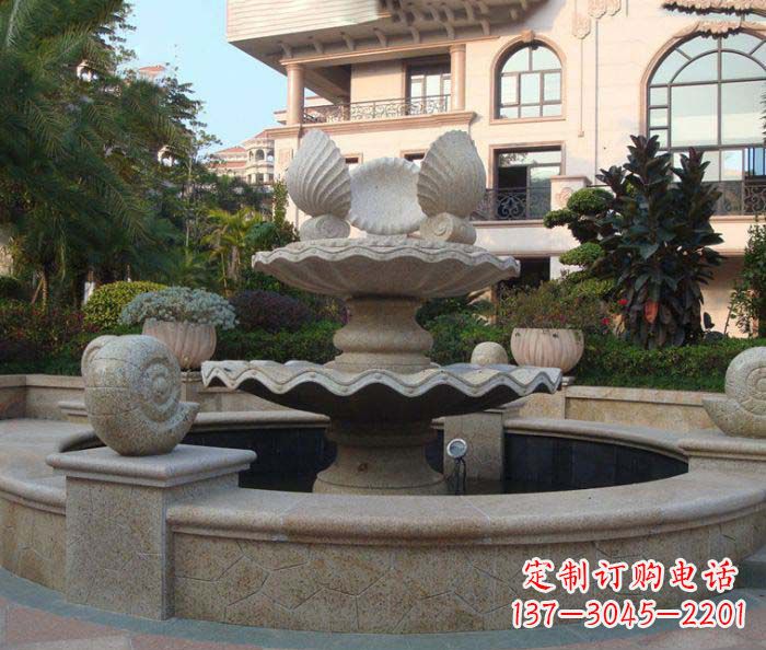 宁波别墅景观蜗牛喷泉石雕