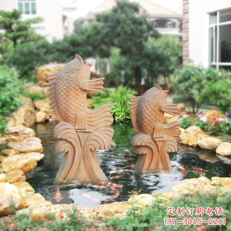 宁波别墅庭院吉祥招财石雕鱼喷泉雕塑