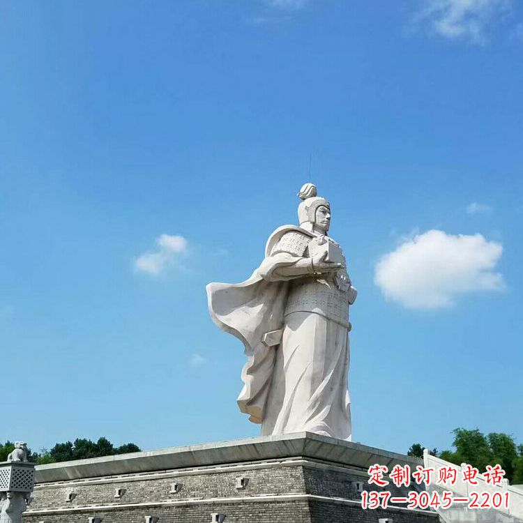 宁波兵仙韩信汉白玉石雕-景区古代著名将领军事家雕像