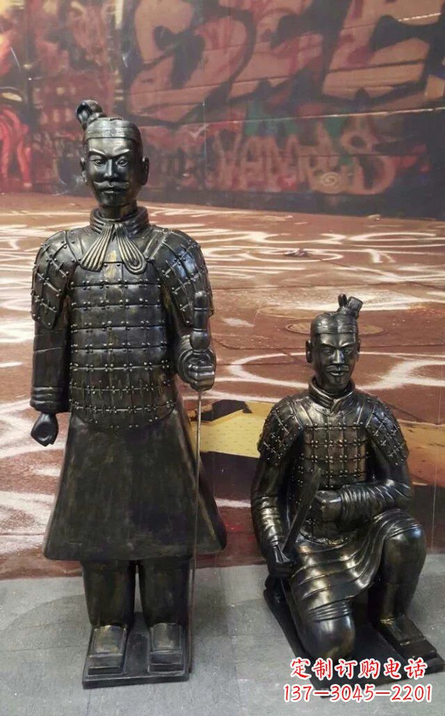 宁波兵马俑玻璃钢仿铜人物雕塑