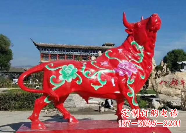 宁波玻璃钢红牛雕塑