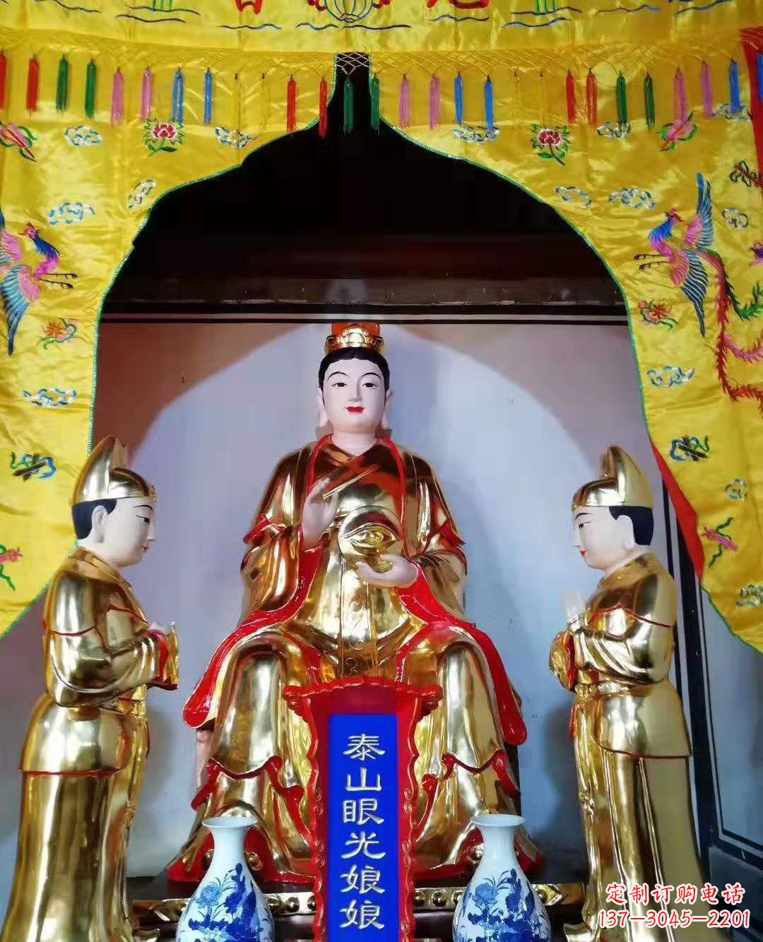 宁波玻璃钢彩绘佛像雕塑寺庙景观雕塑 