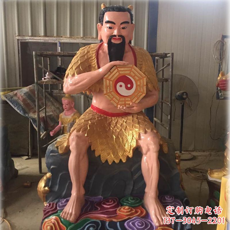 宁波玻璃钢彩绘青帝太昊伏羲神像