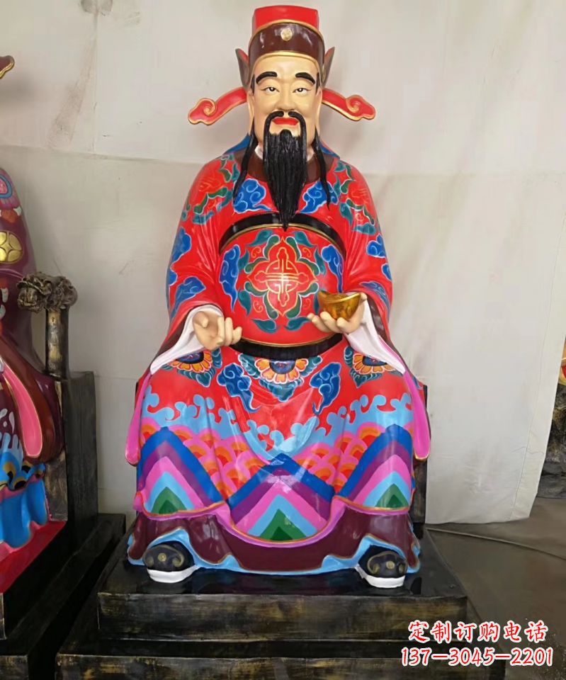 宁波玻璃钢彩绘文财神神像雕塑