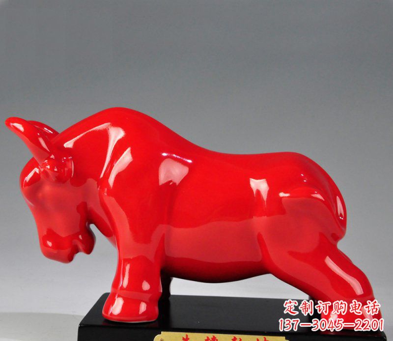 宁波玻璃钢彩色牛转乾坤雕塑