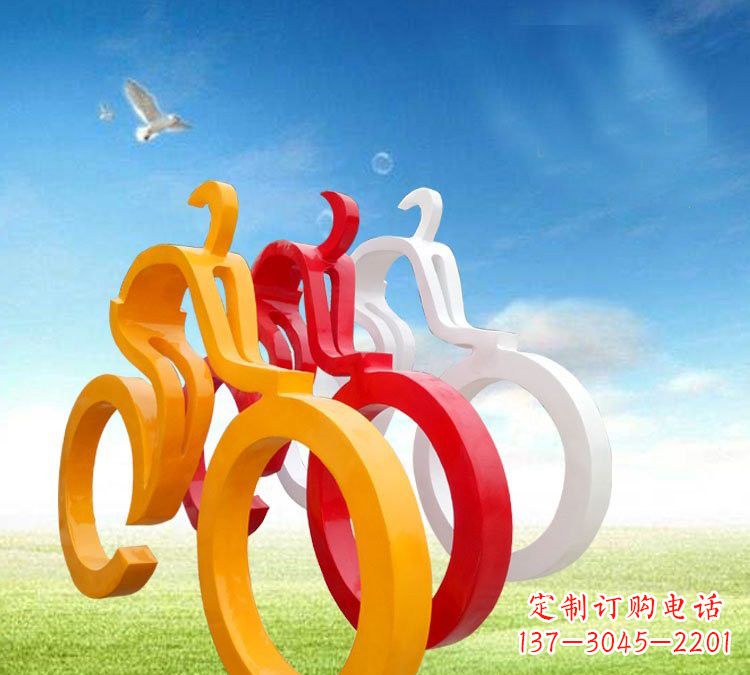 宁波玻璃钢抽象骑自行车人物